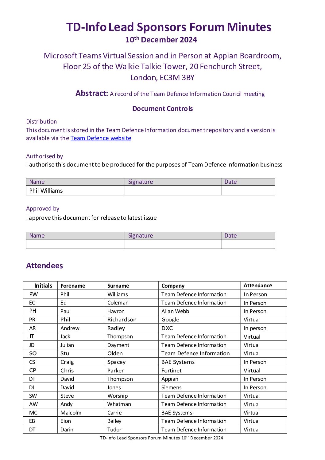 20241210-Lead Sponsors Forum Minutes Dec 2024